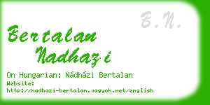 bertalan nadhazi business card