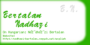 bertalan nadhazi business card